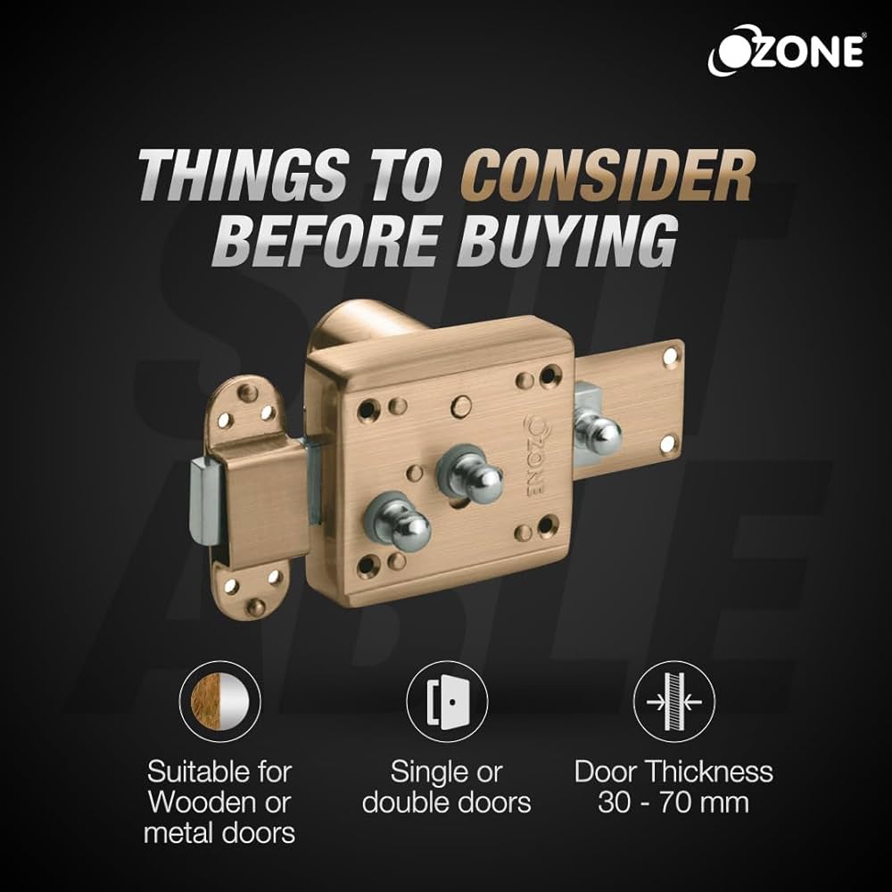 トシmsok Ozone Night Latch with high Strength Dead Bolt | Door Thickness